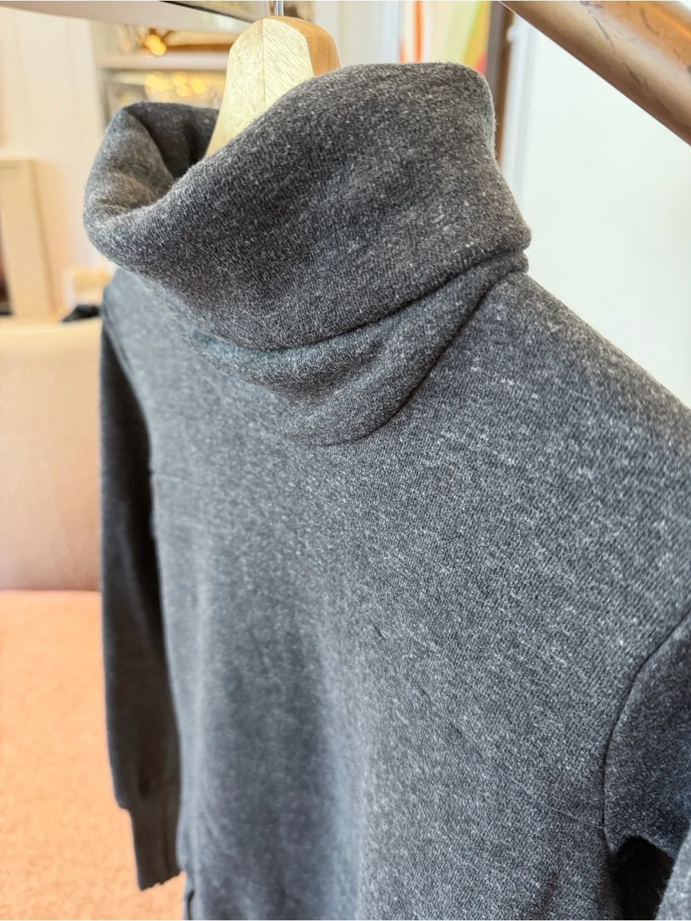 Alo Cozy Charcoal Funnel Neck Women's Sweater- Size XS- PreOwned